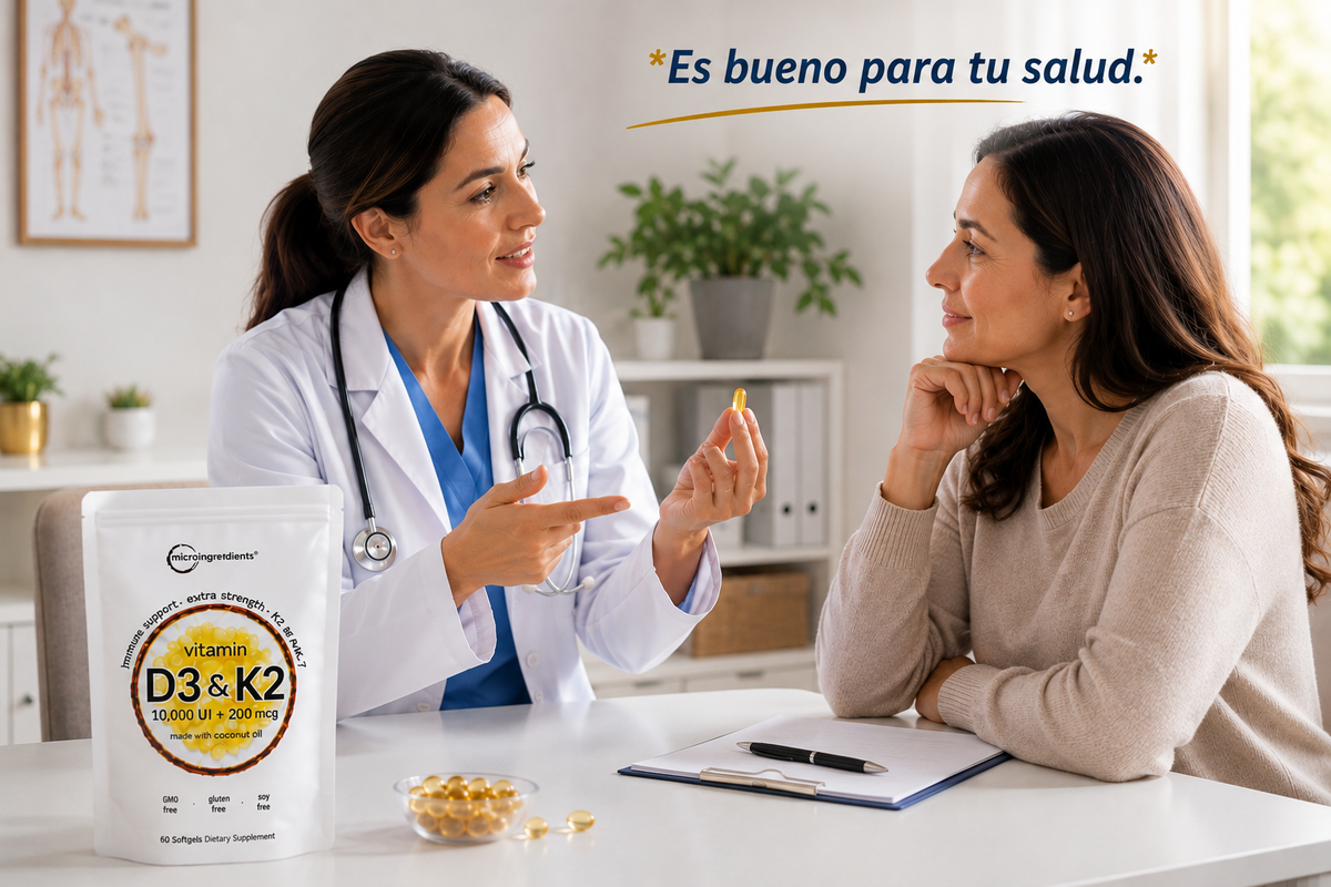 Vitamina D3+K2 diaria Huesos fuertes, equilibrio general, Absorción óptima Sistema inmunitario activo