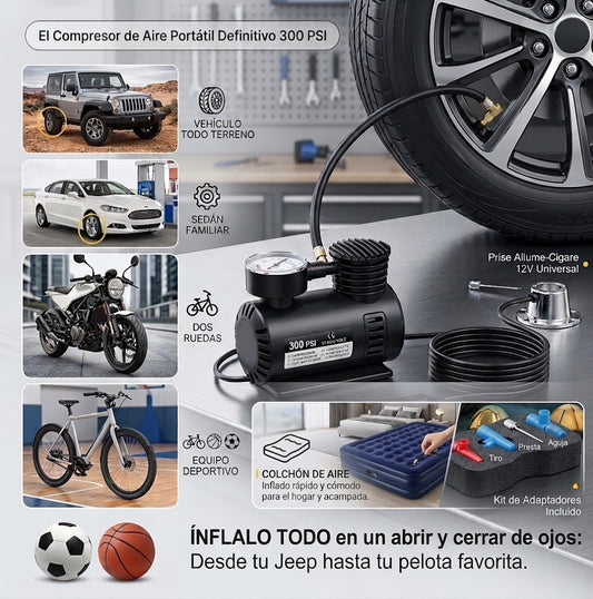 Mini compresor de 300 PSI: Potencia, seguridad y versatilidad